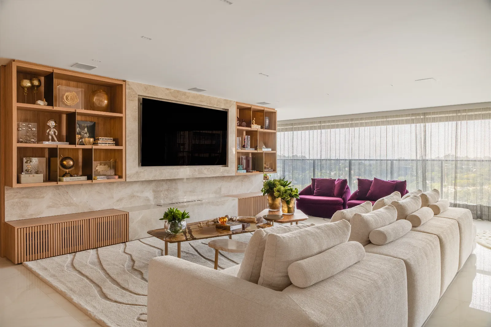 Apartamento Pintassilgo, living com vista de São Paulo